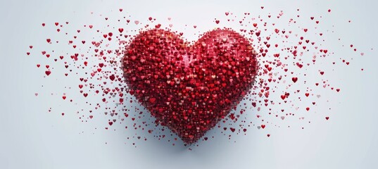 Love with glitter. Valentine theme. Generative AI technology.