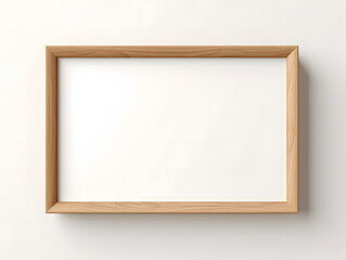 3D blank wooden frame mockup in the wall