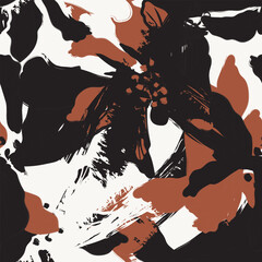 Neutral Colour Abstract Floral Seamless Pattern Design