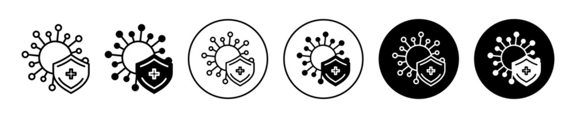 virus protection vector icon set collection. virus protection Outline flat Icon.