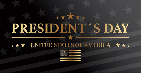 Presidents Day USA Gold Background - obrazy, fototapety, plakaty
