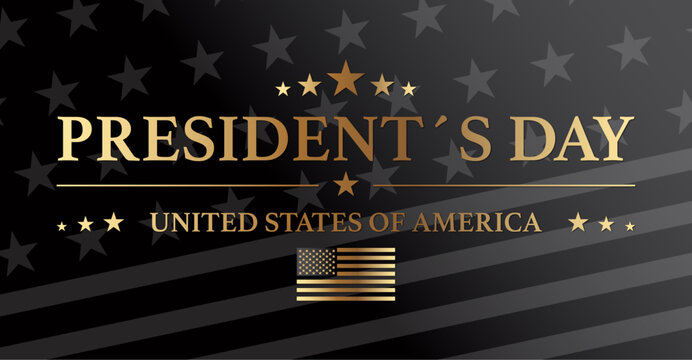Presidents Day USA Gold Background