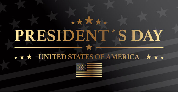 Presidents Day USA Gold Background