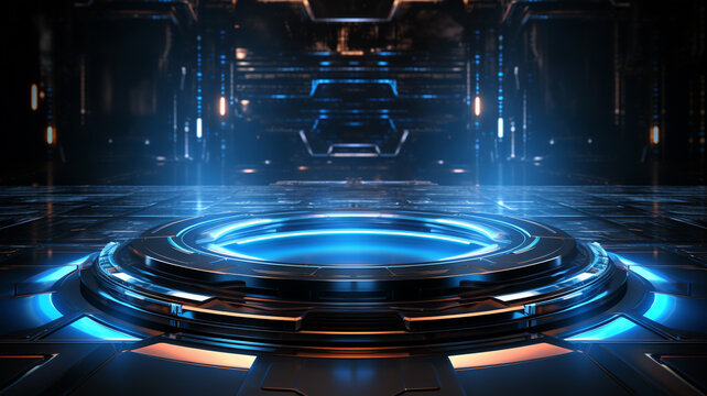 Blue technology background.