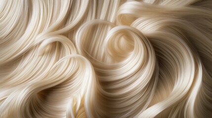 Generative AI, Female blonde curly hair texture background, close up hairs - obrazy, fototapety, plakaty