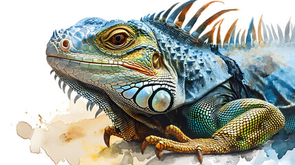 Fototapeta premium illustration with the drawing of an iguana