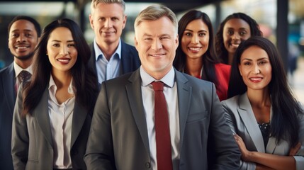 Fototapeta premium group of young business people with different ethnicity work together as a team