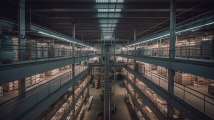 Obraz premium factory logistic storage room for cargo shipment