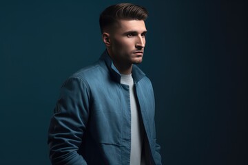 Obraz premium handsome and young guy photoshoot in casual wear