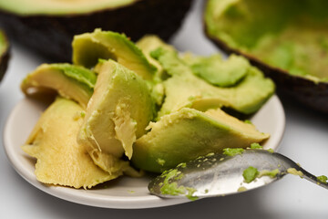 Fresh avocado on white background