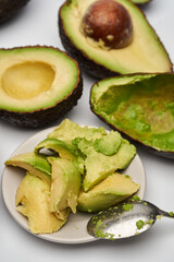 Fresh avocado on white background