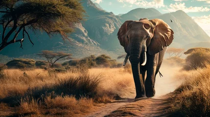 Foto op Plexiglas Indian elephant in nature. Selective focus. © yanadjan