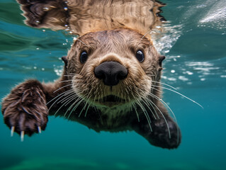 Otter in the water