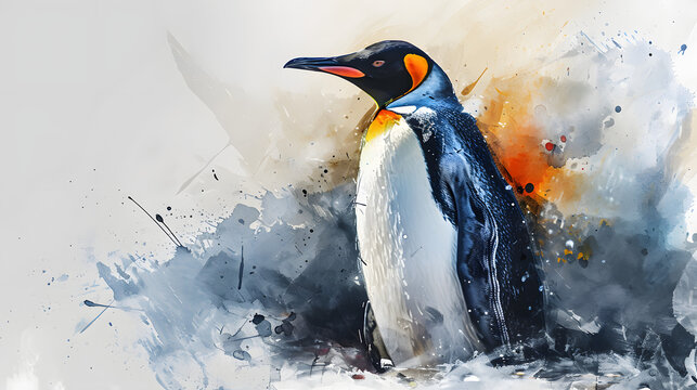 illustration with the drawing of a Penguin