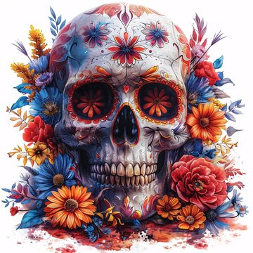 Flower Power Skull: A Funkadelic Flower-Covered Skull for the Flower-Powered Month Generative AI