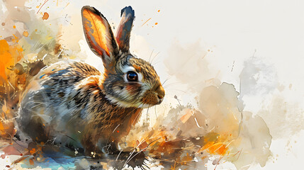 illustration with the drawing of a Rabbit