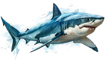 illustration with the drawing of a Shark