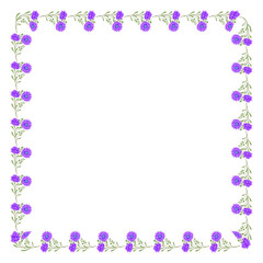 Vector hand drawn floral frame on white background