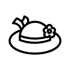 pamela hat line icon illustration vector graphic. Simple element illustration vector graphic, suitable for app, websites, and presentations isolated on white background