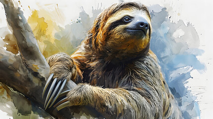 Obraz premium illustration with the drawing of a Sloth