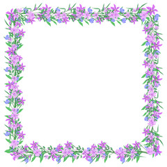 Obraz na płótnie Canvas Vector hand drawn floral frame on white background