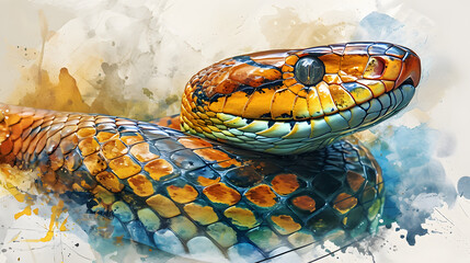 illustration with the drawing of a Snake