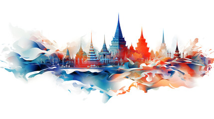 Abstract of uniqueness of thailand illustration isolated on white background