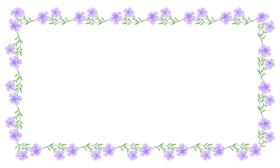 Vector hand drawn floral frame on white background