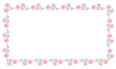Vector hand drawn floral frame on white background