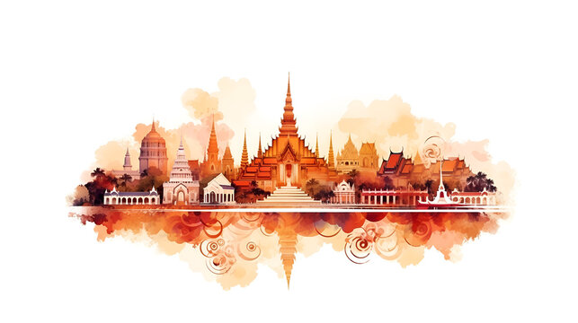 Abstract of uniqueness of thailand illustration isolated on white background