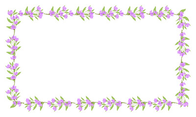 Vector hand drawn floral frame on white background