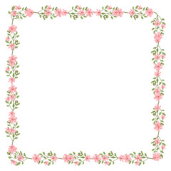 Obraz na płótnie Canvas Vector hand drawn floral frame on white background