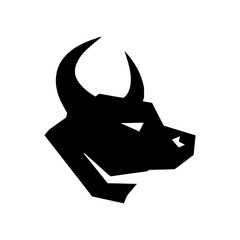Elegance drawing art buffalo cow ox bull head logo design