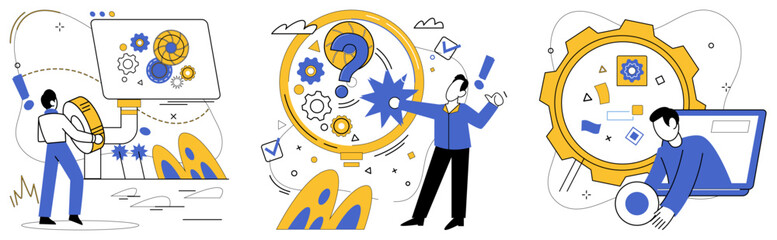 Service innovation vector illustration. Service innovation is melody playing in background every successful venture Technology is magic wand transforms ordinary into extraordinary in business