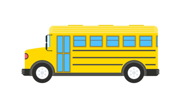 vector school bus side view isolated on white background