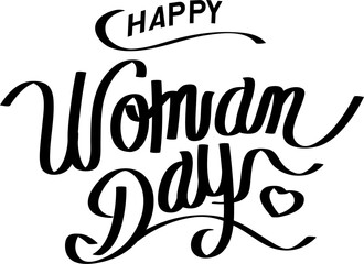 Handwritten  brush lettering of Happy Womanday , Typography design, calligraphy illustration