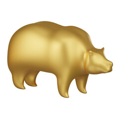 Golden Bear Market Symbol 3D Icon
