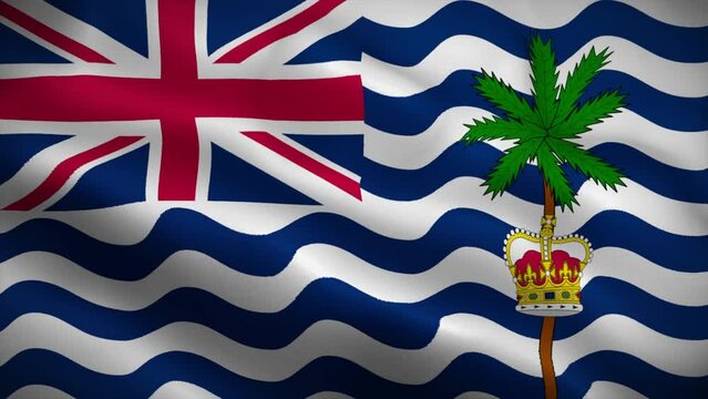 British Indian Ocean Territory flag waving animation, perfect loop, official colors, 4K video