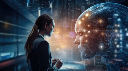 AI Predictive analytical customer service, chatbot, customer data analyzing, business and technology