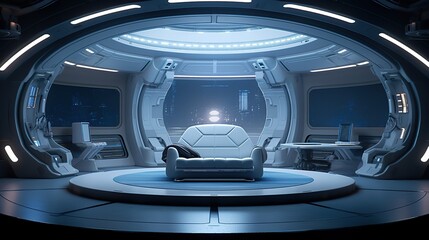AI Generated. AI Generative. Futuristic space ship galaxy alien door gate entrance sci fi concept...