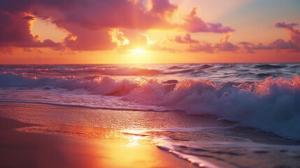 Fototapeta na wymiar sunset over the ocean background