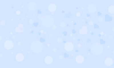 Valentine blue heart bokeh background