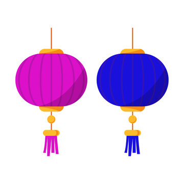 vector chinese festival lanterns asian paper lamps