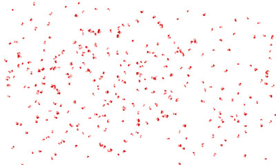 Vector red confetti isolation on white background