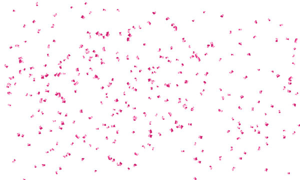 Vector pink confetti isolation on white background