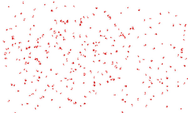 Vector red confetti isolation on white background