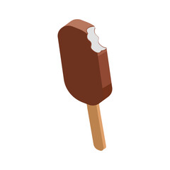 vector classic bitten popsicle ice creams on white