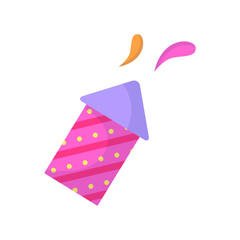 Vector colorful firecrackers flat item