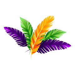 vector realistic feathers color set with isolated