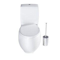 Lavatory pan isolated on a transparent background, bidet, 3D illustration, and CG render
